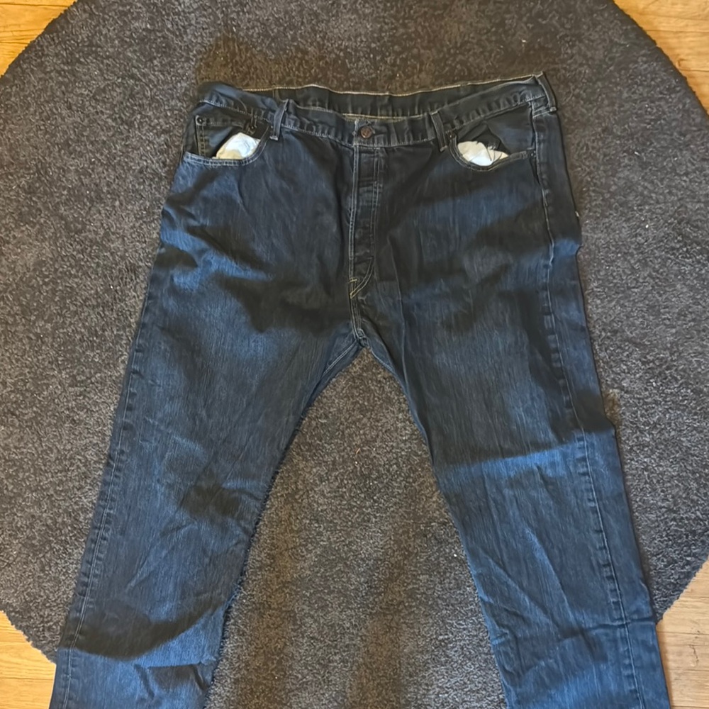 Levi's Blue Relaxed Jeans with Distressed Details